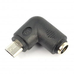 Winkeladapter 5,5 / 2,1mm Buchse - MicroUSB Stecker