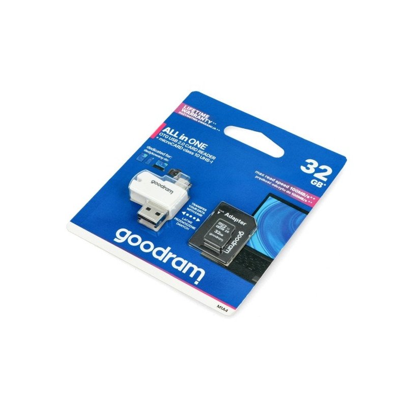Goodram All in One - 32 GB Class 10 Micro SD / SDHC-Speicherkarte + Adapter + OTG-Lesegerät