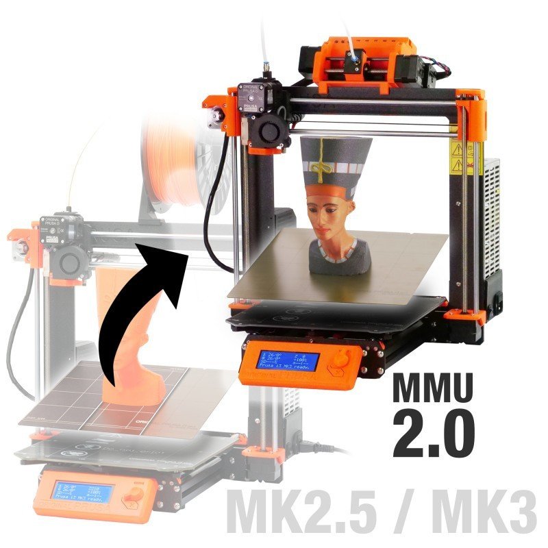 Original Prusa i3 MK2.5S / MK3S Multi Material 2S Upgrade Kit (MMU2S) - Farbe: Orange bedruckte Teile
