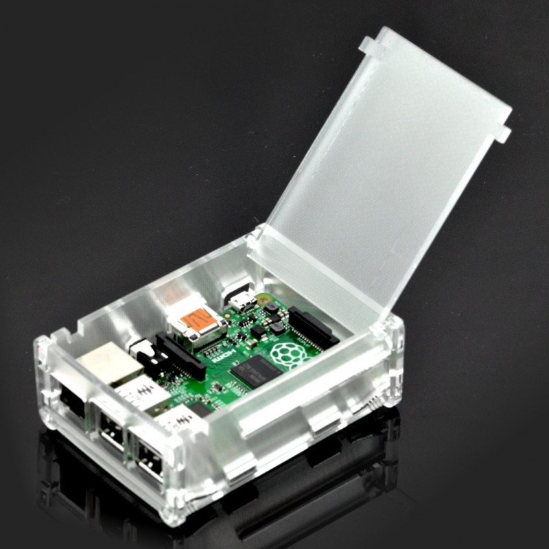 Gehäuse für Raspberry Pi Model B + transparent matt mit Deckel