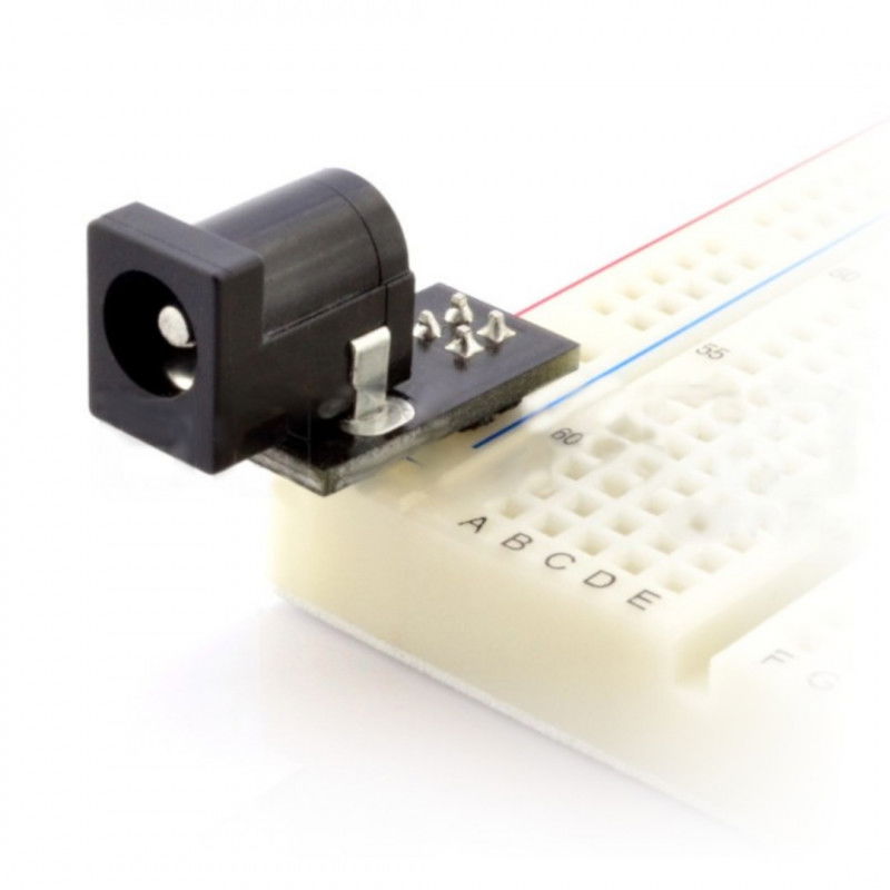 DC 2,5 / 5,5 Buchse für den Prototypen des Steckbretts