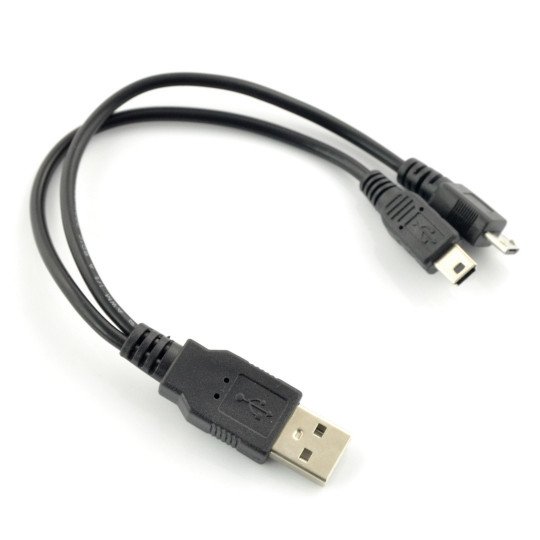 USB 2in1 miniUSB Adapter, microUSB - 20cm