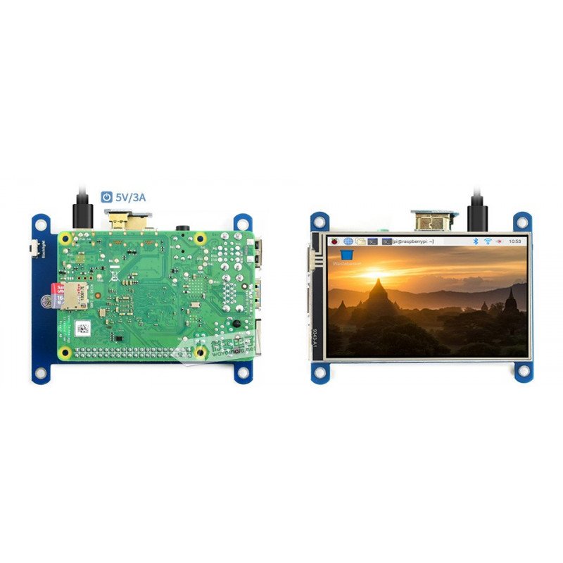 IPS 4 '' (H) 800x480px HDMI + GPIO resistiver Touchscreen für Raspberry Pi 4B / 3B + / 3B / Zero