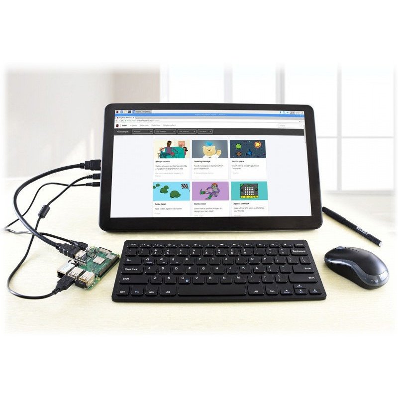 Kapazitiver IPS-LCD-Touchscreen 15,6 '' (H) 1920x1080px HDMI + USB für Raspberry Pi 4B / 3B + / 3B / Zero + Gehäuse
