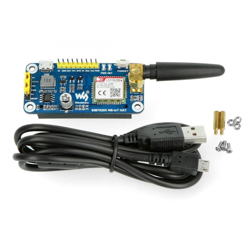 Waveshare NB-IoT HAT - GPS / GSM SIM7020E - Schild für Raspberry Pi 4B / 3B + / 3B / 2B / Zero
