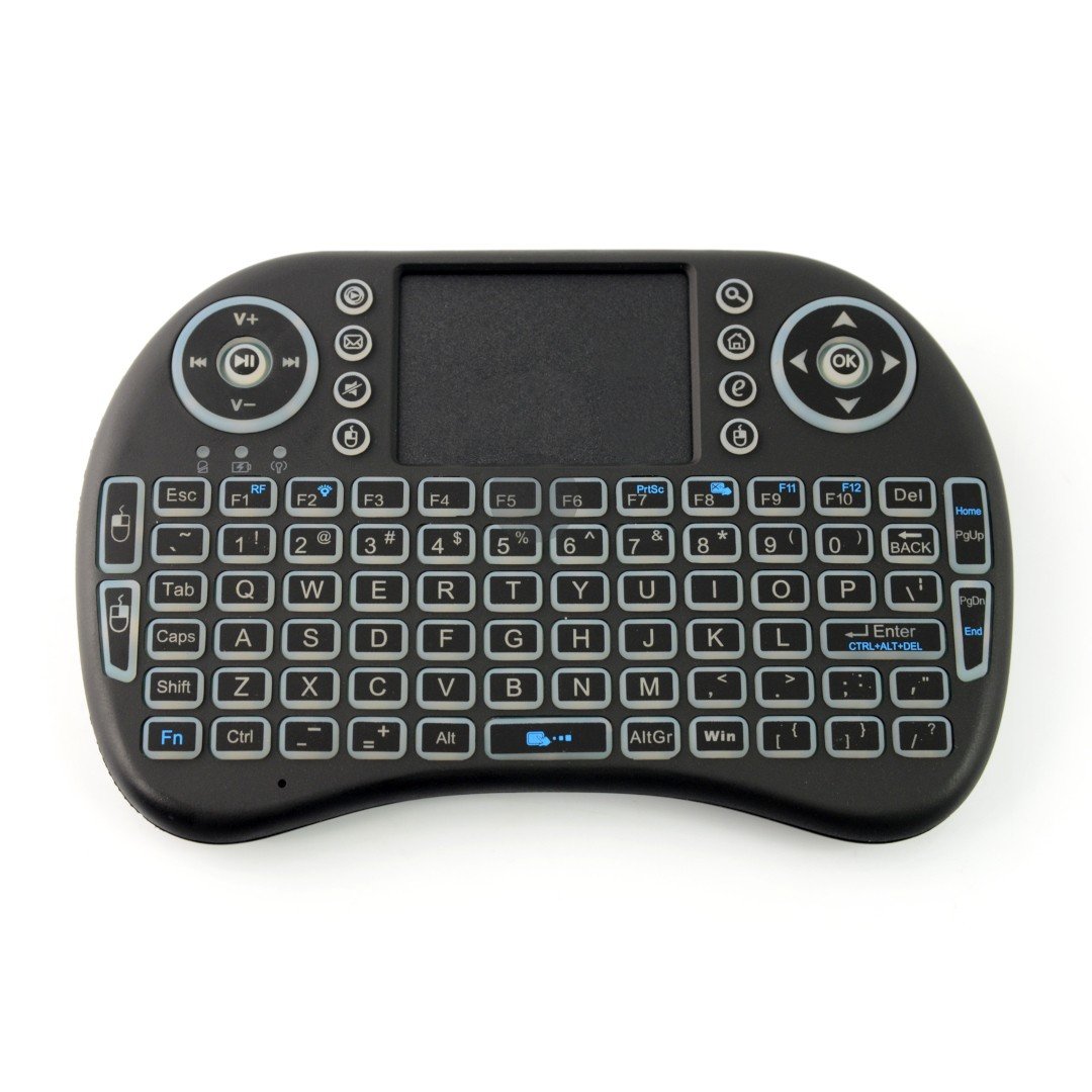 Kabellose Tastatur + Mini Key Touchpad – Schwarz mit Hintergrundbeleuchtung