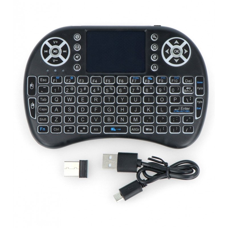 RGB K800I kabellose Mini-Tastatur + Mini Key Touchpad – schwarz