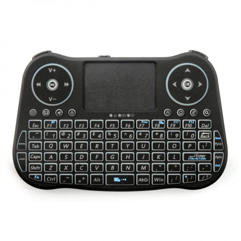 Kabellose Tastatur + Touchpad MT08 - schwarz mit Hintergrundbeleuchtung