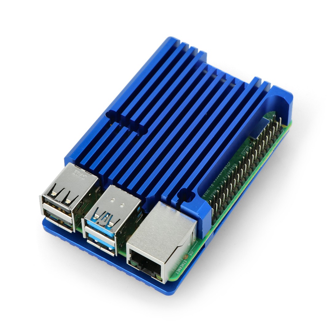 Gehäuse für Raspberry Pi 4B - Aluminium - Blau