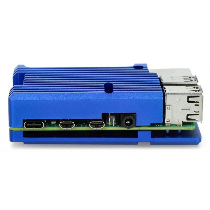 Gehäuse für Raspberry Pi 4B - Aluminium - Blau