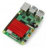 Kühlkörper 40x30x5mm für Raspberry Pi 4 mit Wärmeleitband - rot - zdjęcie 2