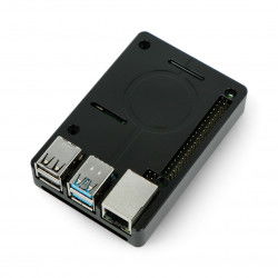 Raspberry Pi Model 4B Gehäuse mit Lüfter - Aluminium - LT-4BA05 - schwarz
