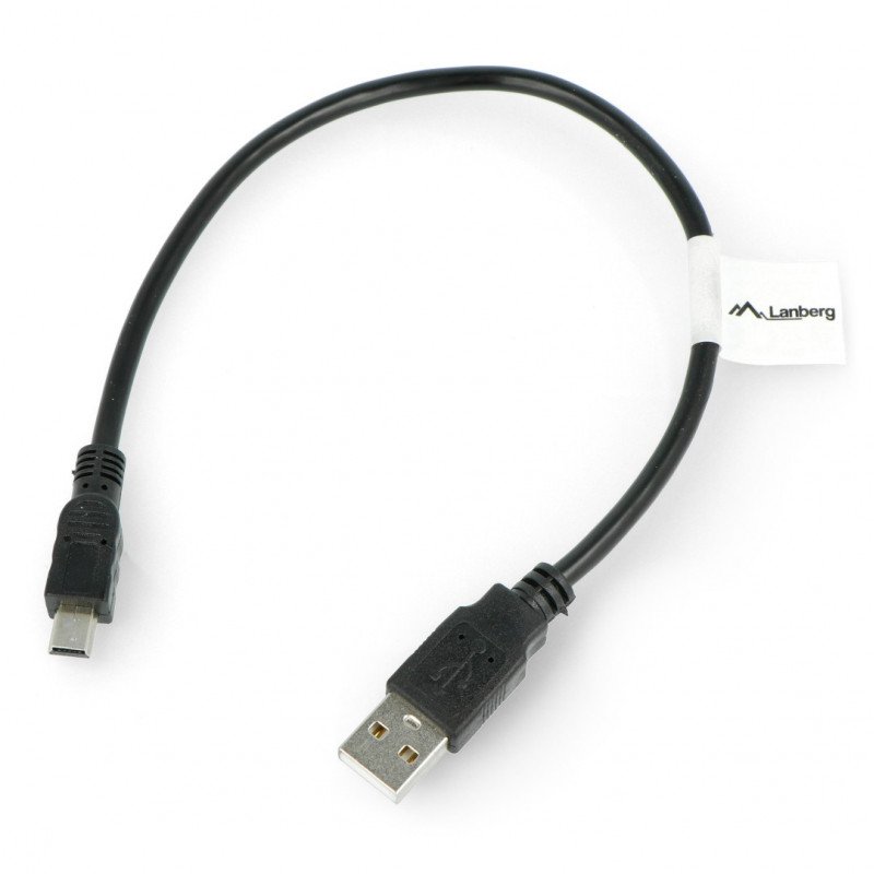 MiniUSB-Kabel B - A 2.0 Lanberg 0,3 m - schwarz