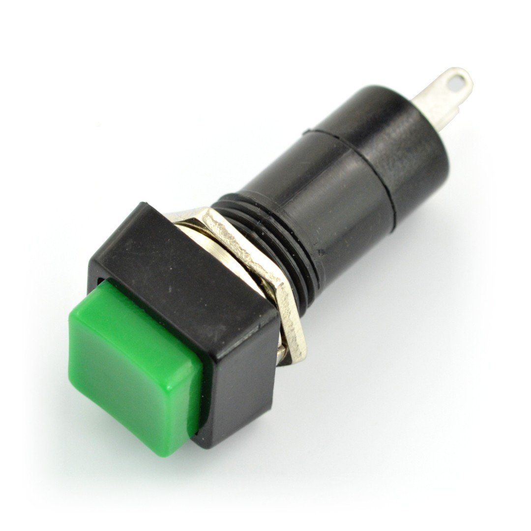 EIN-AUS-Schalter tastend, quadratisch 250V / 1A - grün
