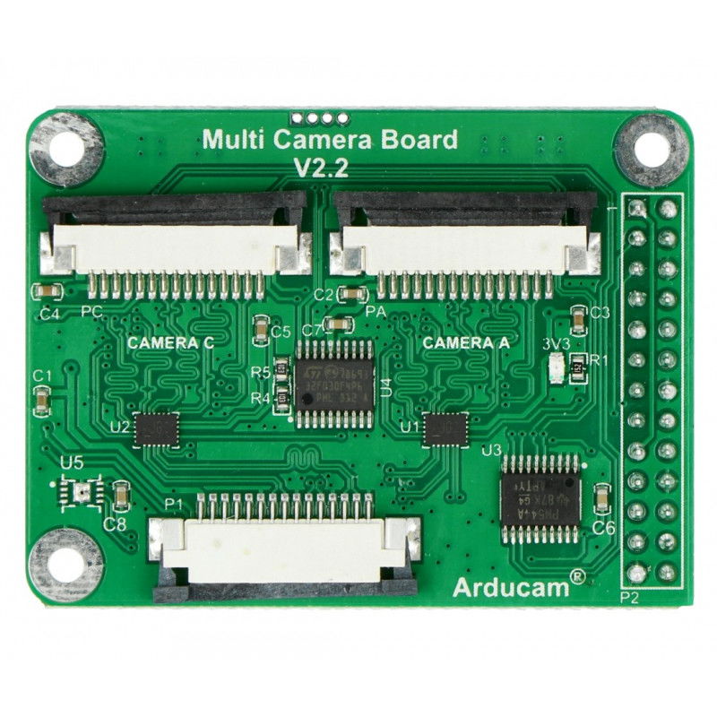 Multi-Kamera-Adaptermodul v2.2 - Kamera-Hub für Raspberry Pi 4 / 3B / 3B +
