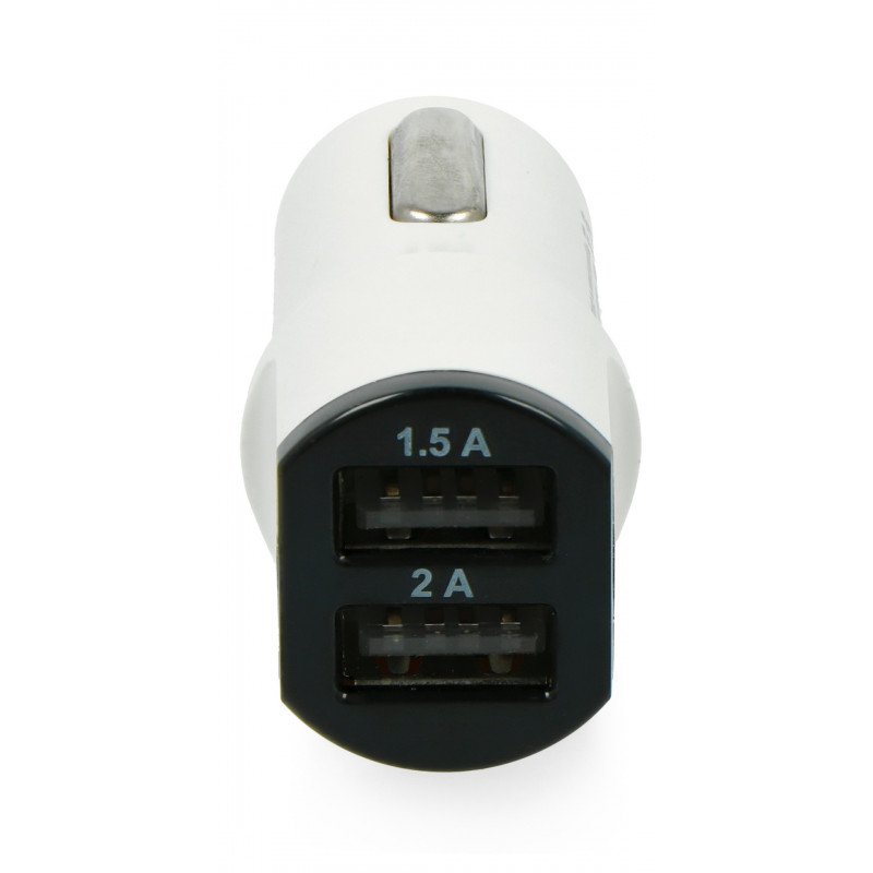 Axiver Autoladegerät - 2x USB - 3,5A 5V / 12V / 24V - weiß