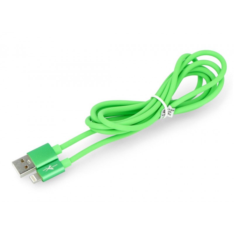Silikonkabel eXtreme USB A - Lightning für iPhone / iPad / iPod 1,5 m grün