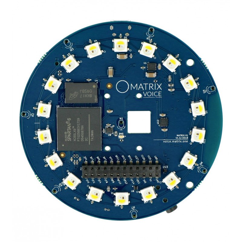 Matrix Voice - Spracherkennungsmodul + 18 LED RGBW - Overlay für Raspberry Pi