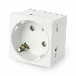 Unterputz 230V Einzelsteckdose 45x45mm 16A Schuko - weiß + Kupplung