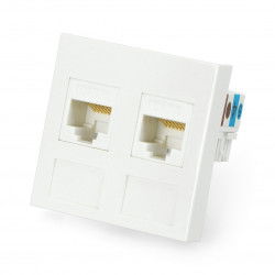 Unterputzdose 45x45mm 2x RJ45 + Keystone Cat.6 UTP - weiß