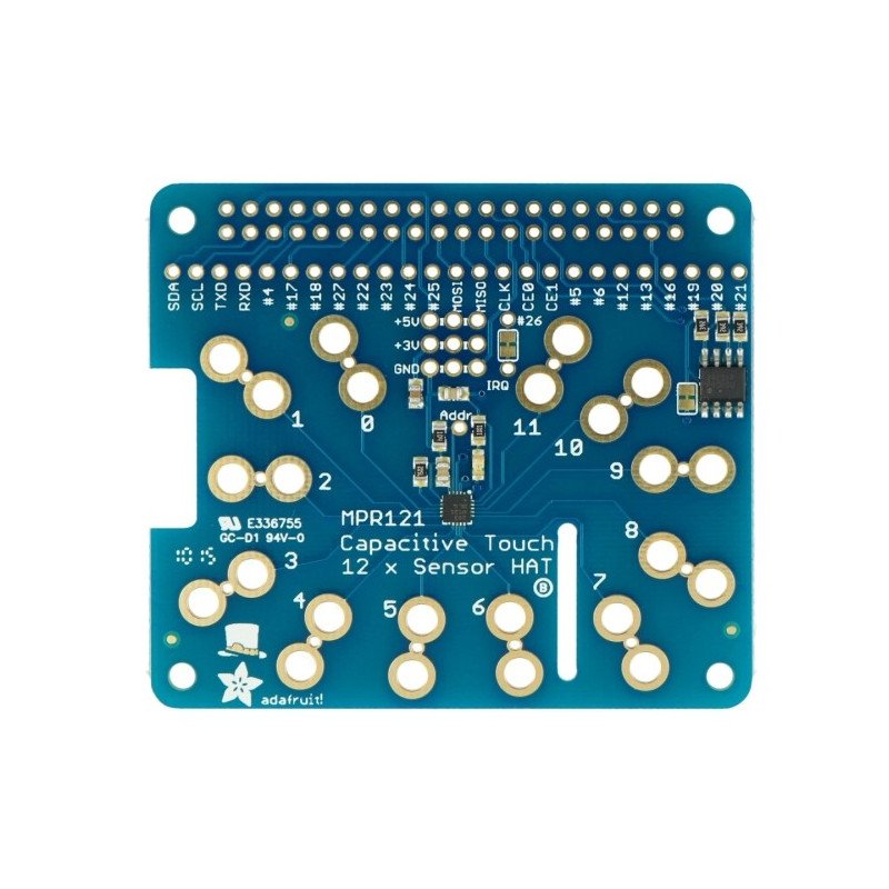 Adafruit Capacitive Touch Hat + Raspberry Pi Touch-Modul – MPR121