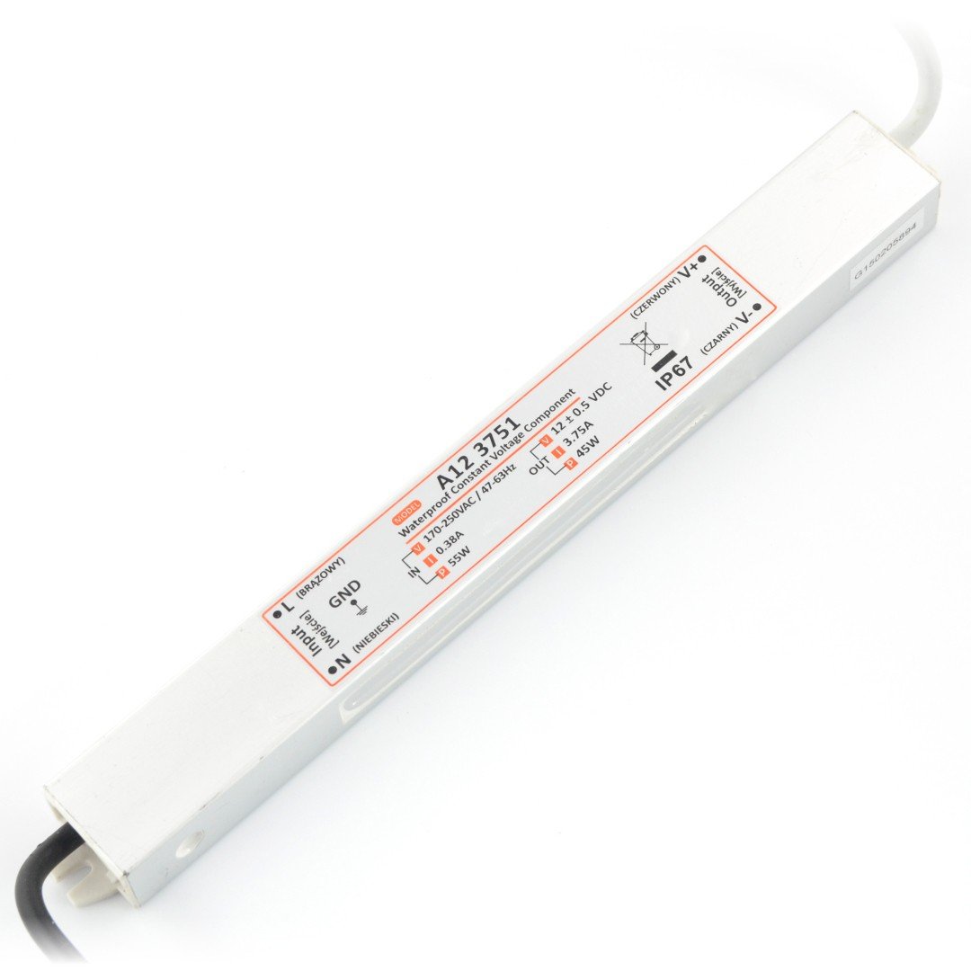 Netzteil für LED-Streifen 12V / 3,75A / 45W