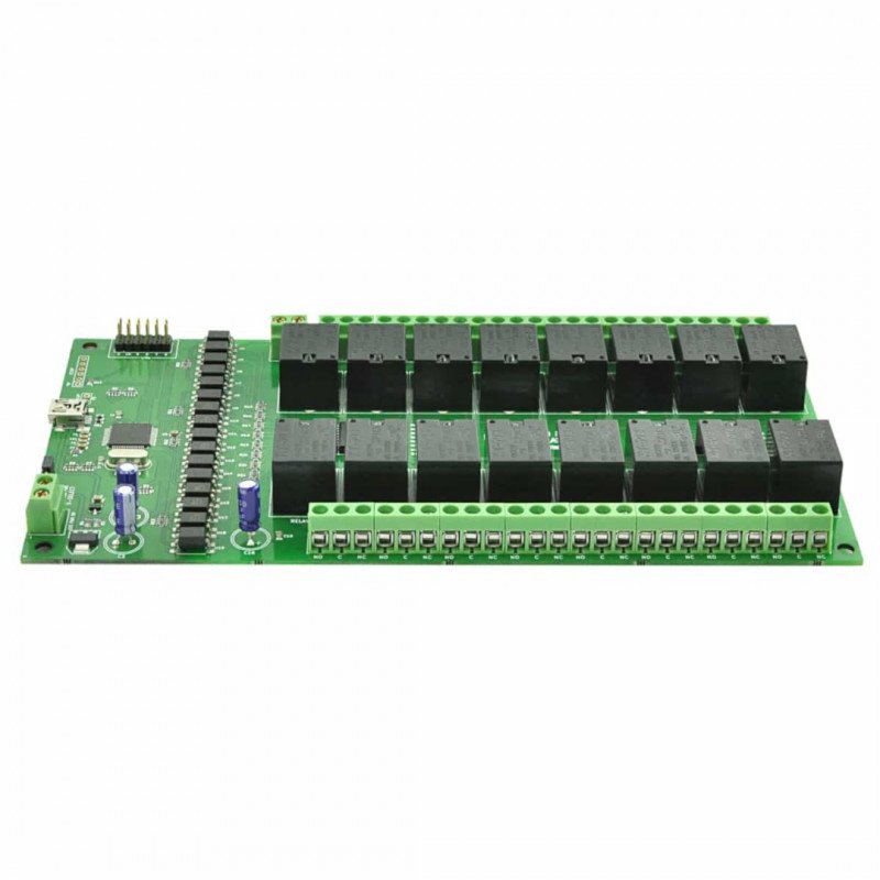 Numato Lab - 16-Kanal Relaismodul 24V 7A / 240V + 10 GPIO - USB