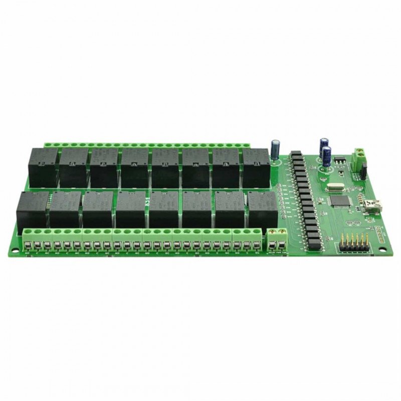 Numato Lab - 16-Kanal Relaismodul 24V 7A / 240V + 10 GPIO - USB