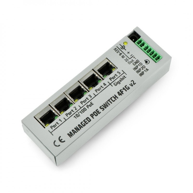 4F1G Switch 4 Ports 10/100 Mb PoE + 1 Port 1 Gb - Managed Switch