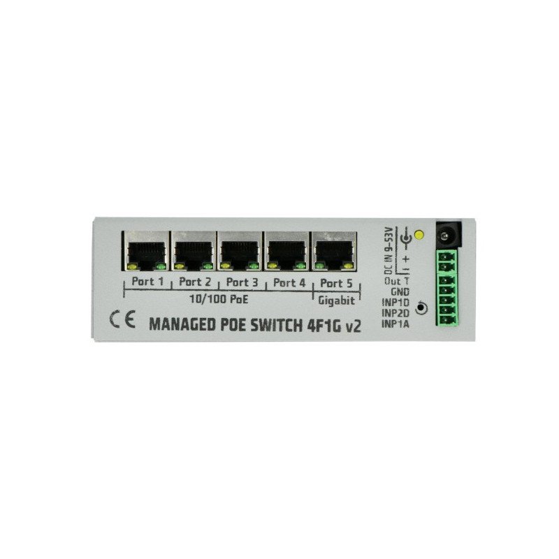 4F1G Switch 4 Ports 10/100 Mb PoE + 1 Port 1 Gb - Managed Switch