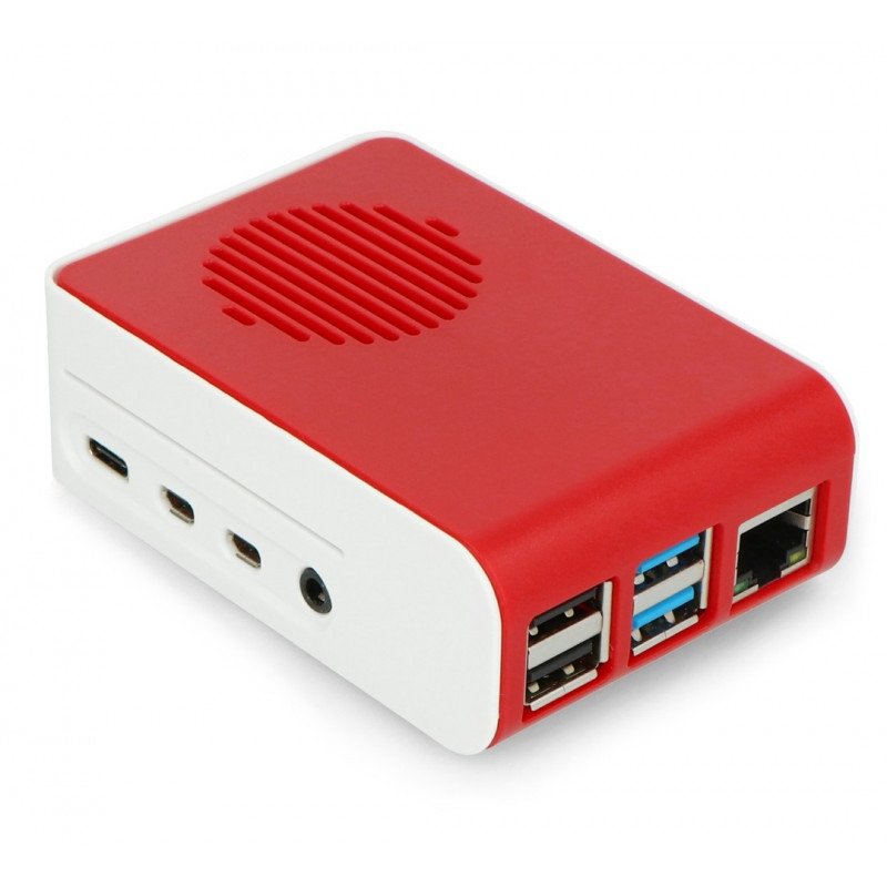 Gehäuse für Raspberry Pi 4B - ABS - LT-4A11 - weiß und rot