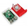 Gehäuse für Raspberry Pi 4B - ABS - LT-4A11- weiß rot - mit Lüfter blaue LED-Hintergrundbeleuchtung - zdjęcie 2