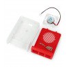 Gehäuse für Raspberry Pi 4B - ABS - LT-4A11- weiß rot - mit Lüfter blaue LED-Hintergrundbeleuchtung - zdjęcie 3