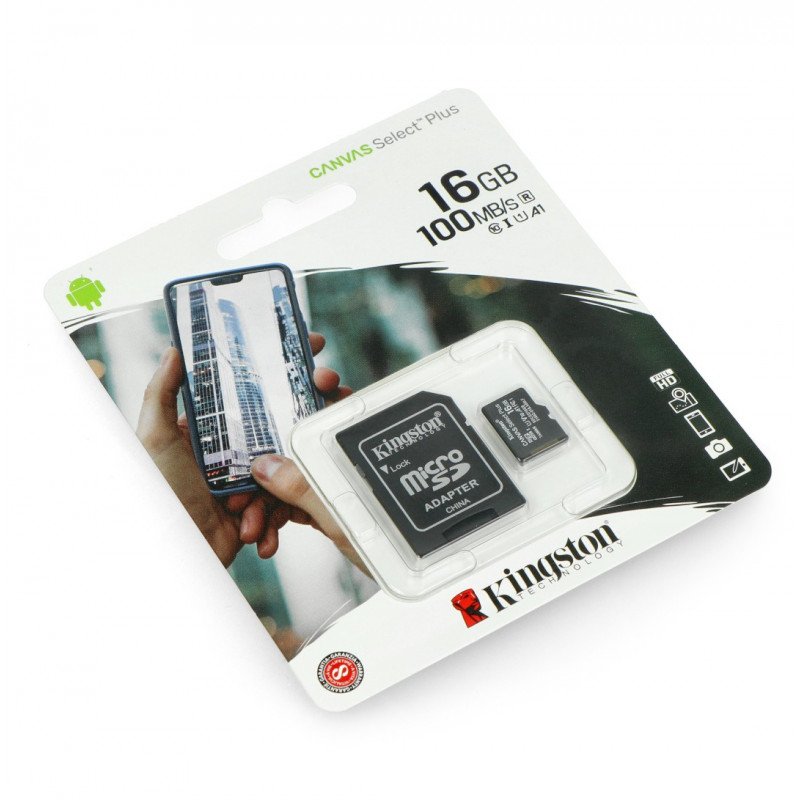Kingston Canvas Select Plus microSD HC 16GB 100MB/s Speicherkarte + Adapter