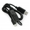 USB A - USB C Kabel mit Ein-/Ausschalter, schwarz - 0,9 m - zdjęcie 2