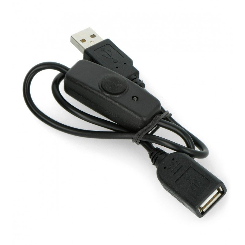 USB A - A Verlängerungskabel mit Ein-/Ausschalter, schwarz - 0,5 m