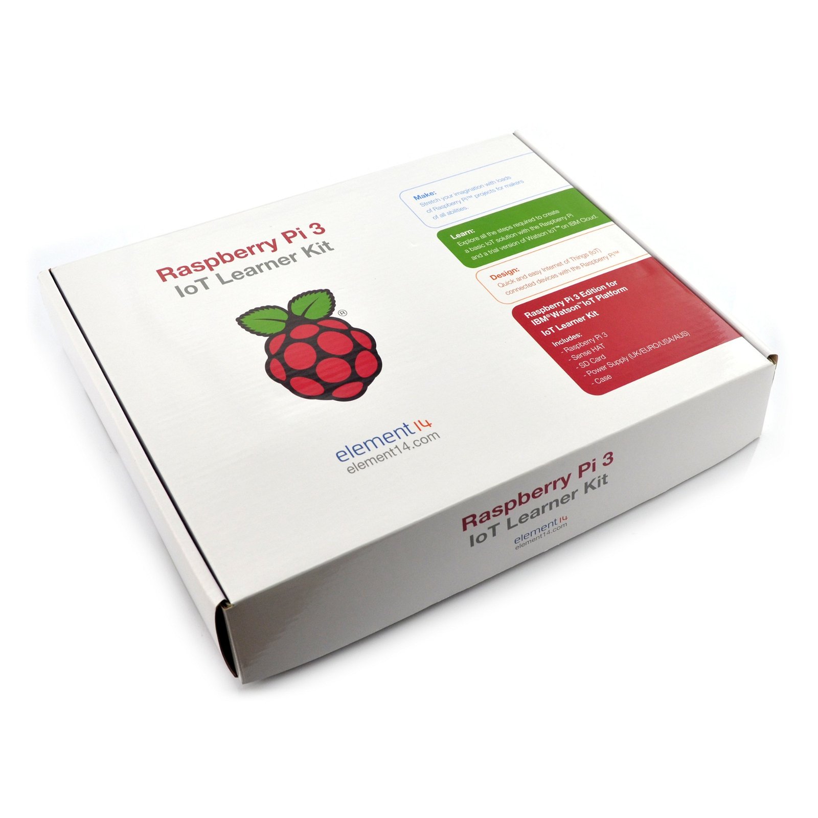 Raspberry Pi 3 IoT Learner Kit: Raspberry Pi 3 + SenseHAT + Gehäuse + Speicherkarte + Original-Netzteil