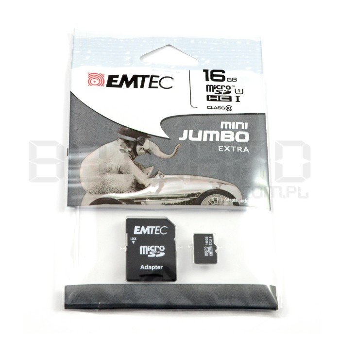 EMTEC Micro SD / SDHC 16GB Class 10 Speicherkarte mit Adapter