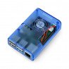 Gehäuse für Raspberry Pi 4B mit Lüfter - blau transparent - zdjęcie 1