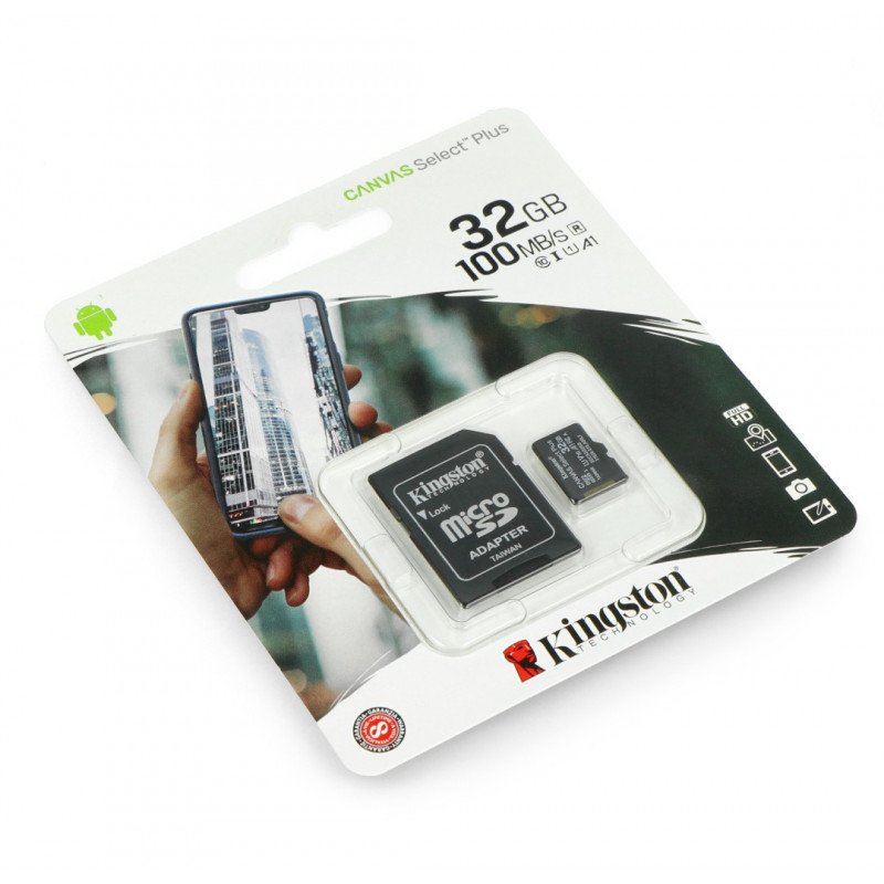 Kingston Canvas Select Plus microSD-Speicherkarte 32 GB 100 MB/s UHS-I Klasse 10 mit Adapter