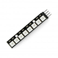 RGB-LED-Streifen WS2812 5050 x 8 LEDs - 53 mm - gelötete Anschlüsse