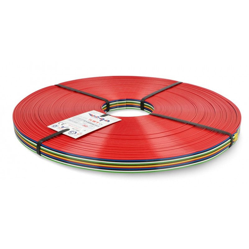 Flachbandkabel TLWY - 12x0,22mm² / AWG 24 - mehrfarbig - 50m