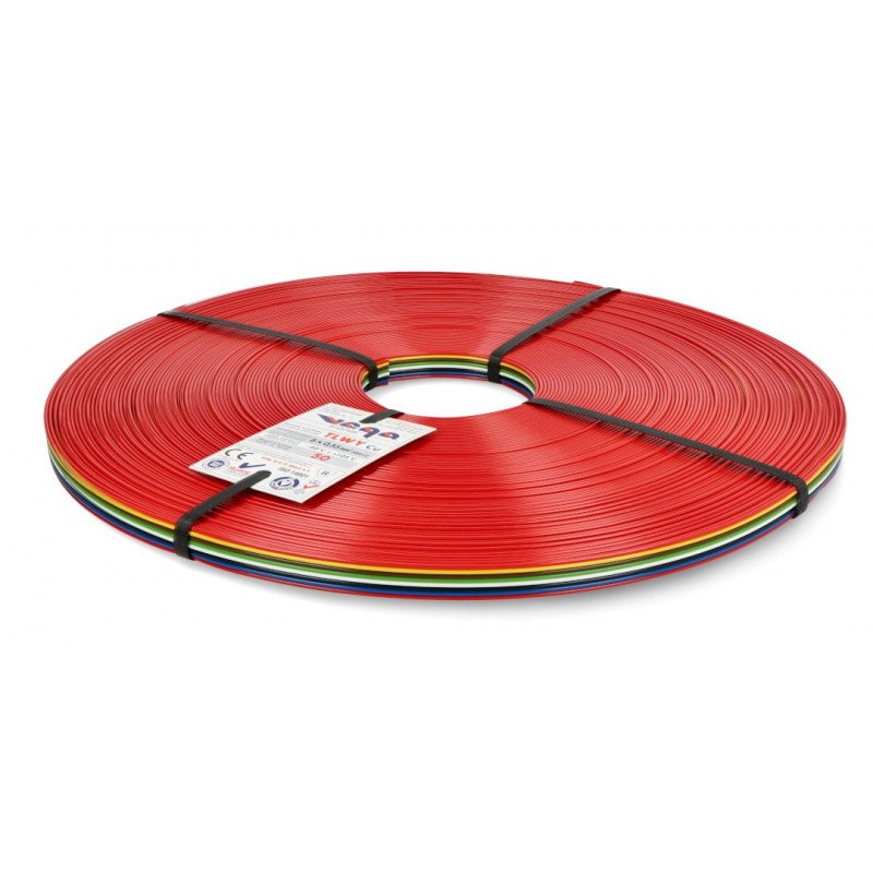 Flachbandkabel TLWY - 8x0,35mm² / AWG 22 - mehrfarbig - 50m