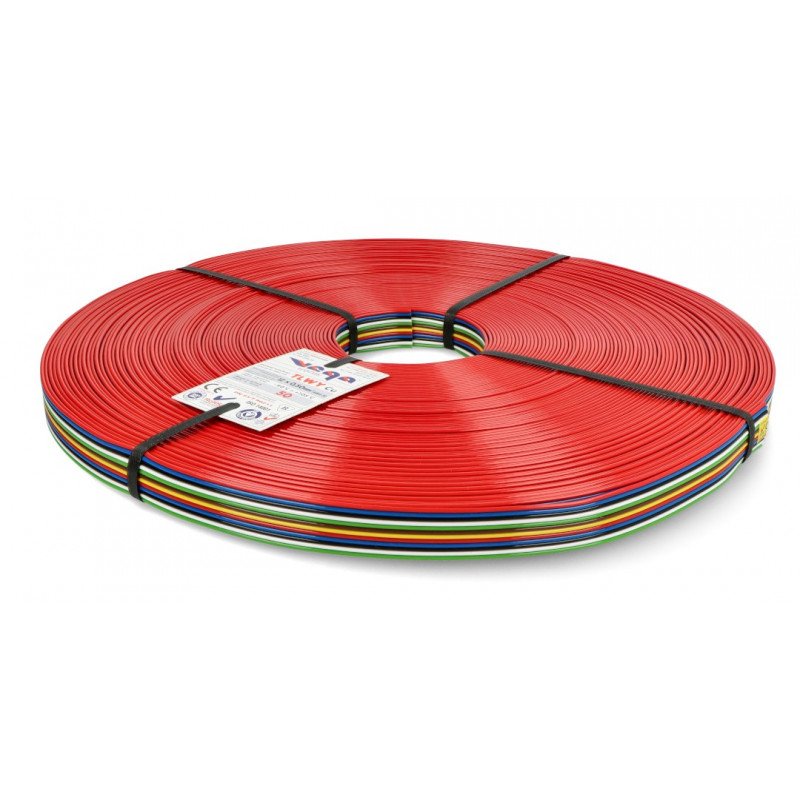 Flachbandkabel TLWY - 12x0,50mm² / AWG 20 - mehrfarbig - 50m