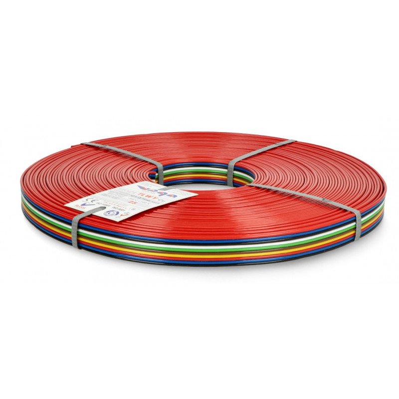 Flachbandkabel TLWY - 10x0,75mm² / AWG 18 - mehrfarbig - 25m