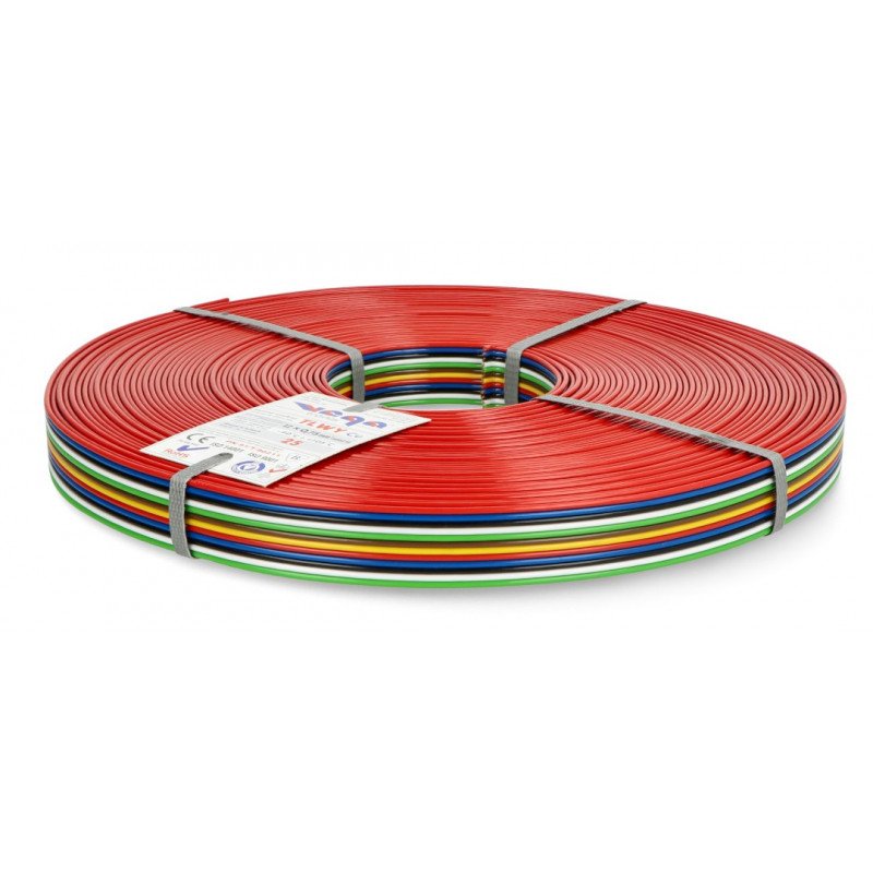 Flachbandkabel TLWY - 12x0,75mm² / AWG 18 - mehrfarbig - 25m