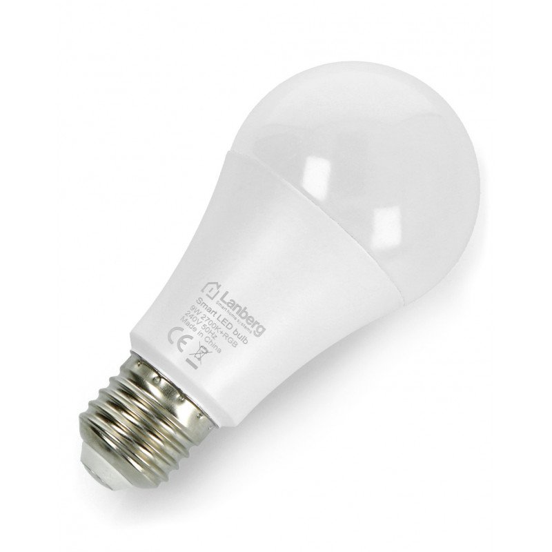 Lanberg RGBW E27 LED-Lampe, 9W, 800lm, Tuya Smart Life warme Farbe