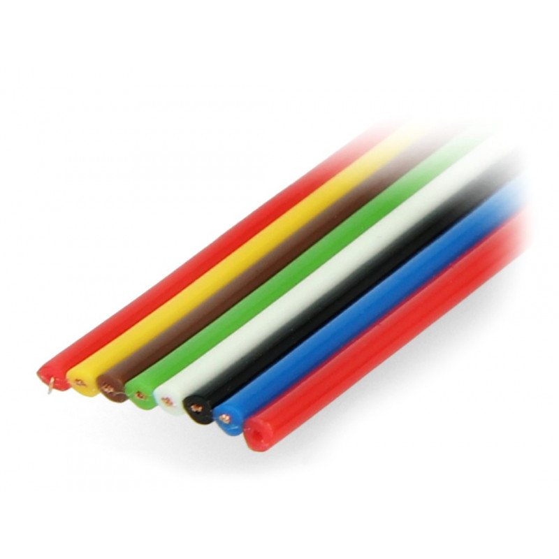 Flachbandkabel TLWY - 8x0,12mm² / AWG 26 - mehrfarbig - 50m