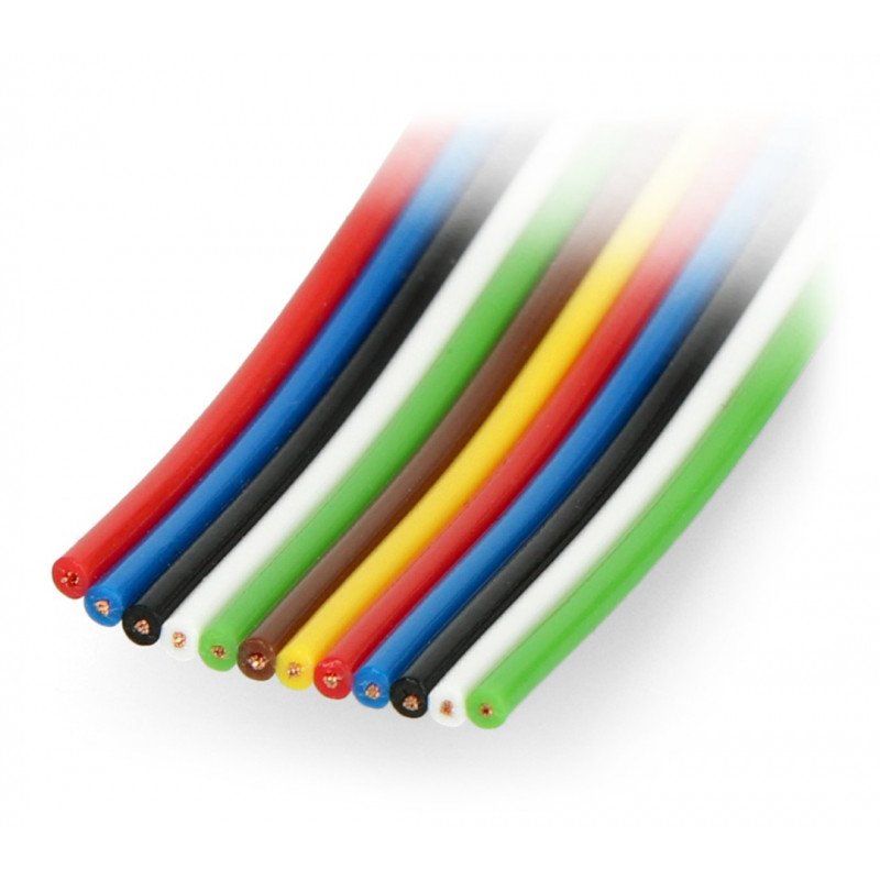 Flachbandkabel TLWY - 12x0,22mm² / AWG 24 - mehrfarbig - 50m