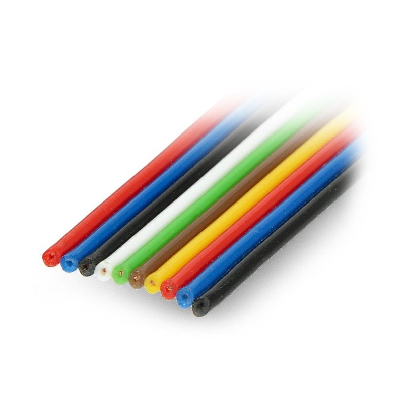 Flachbandkabel TLWY - 10x0,35mm² / AWG 22 - mehrfarbig - 50m